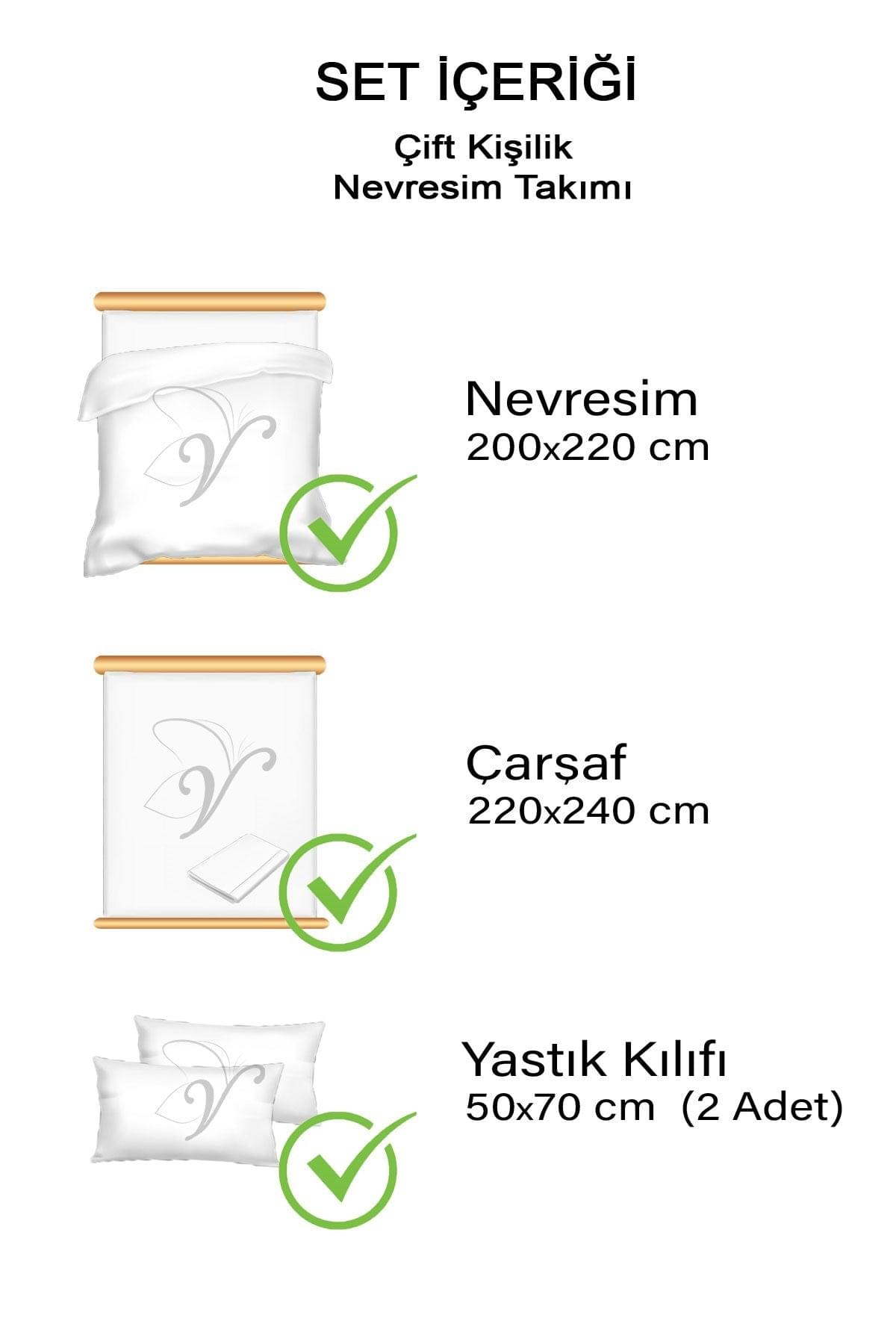 Çift Kişilik Nevresim Takımı Su Yolu Desen Kiremit Rengi