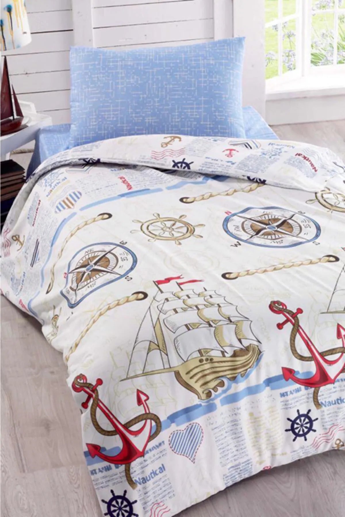 VionelHome Tek Kişilik Nevresim Takımı Marina Desen