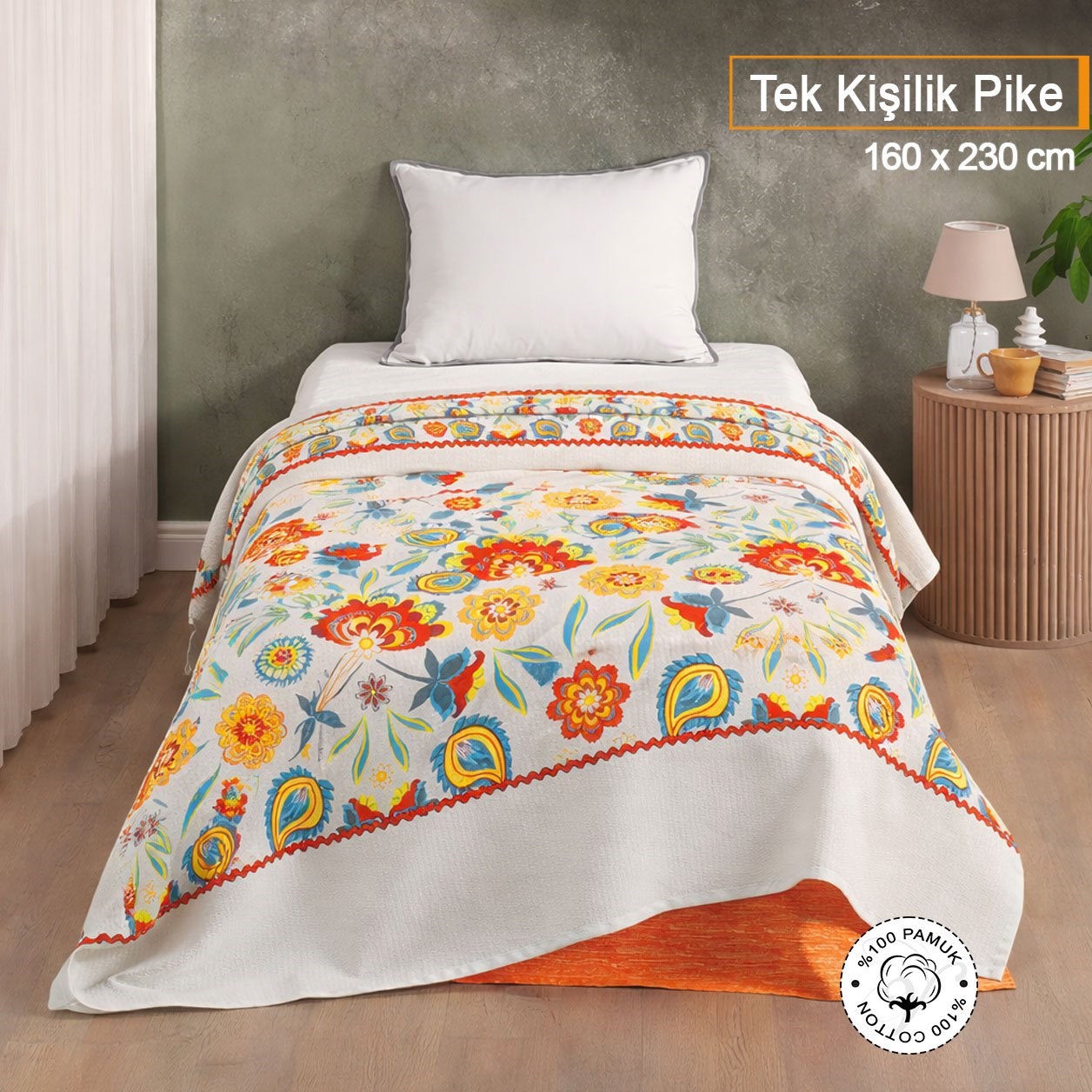 Vionel Home Karnaval Desen Tek Kişilik Pike | Yatak Örtüsü | 160x230 cm