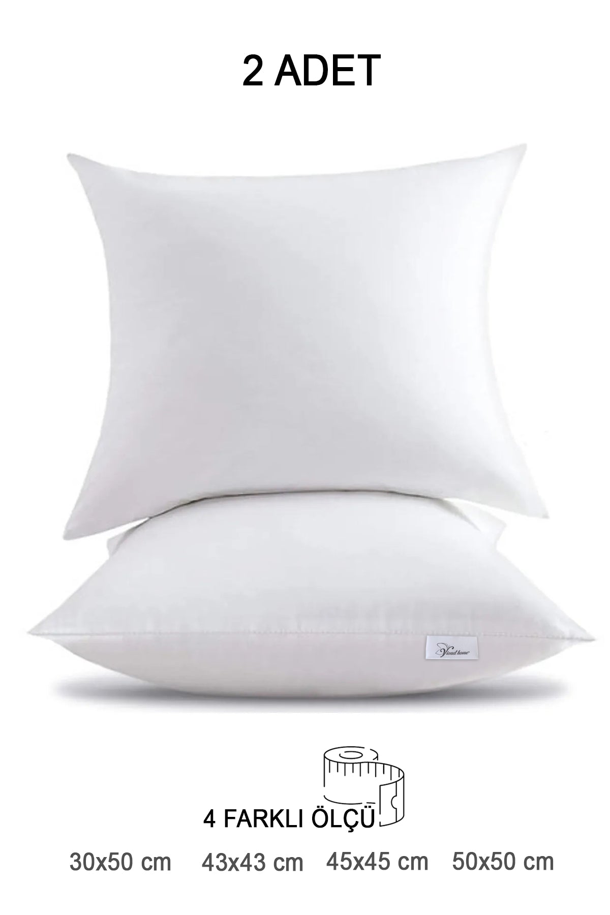 Vionel Home Premium Kare Kırlent İç Yastık 1.kalite Elyaf Dolgulu Koltuk Yastığı,45x45,43x43,30x50,50x50
