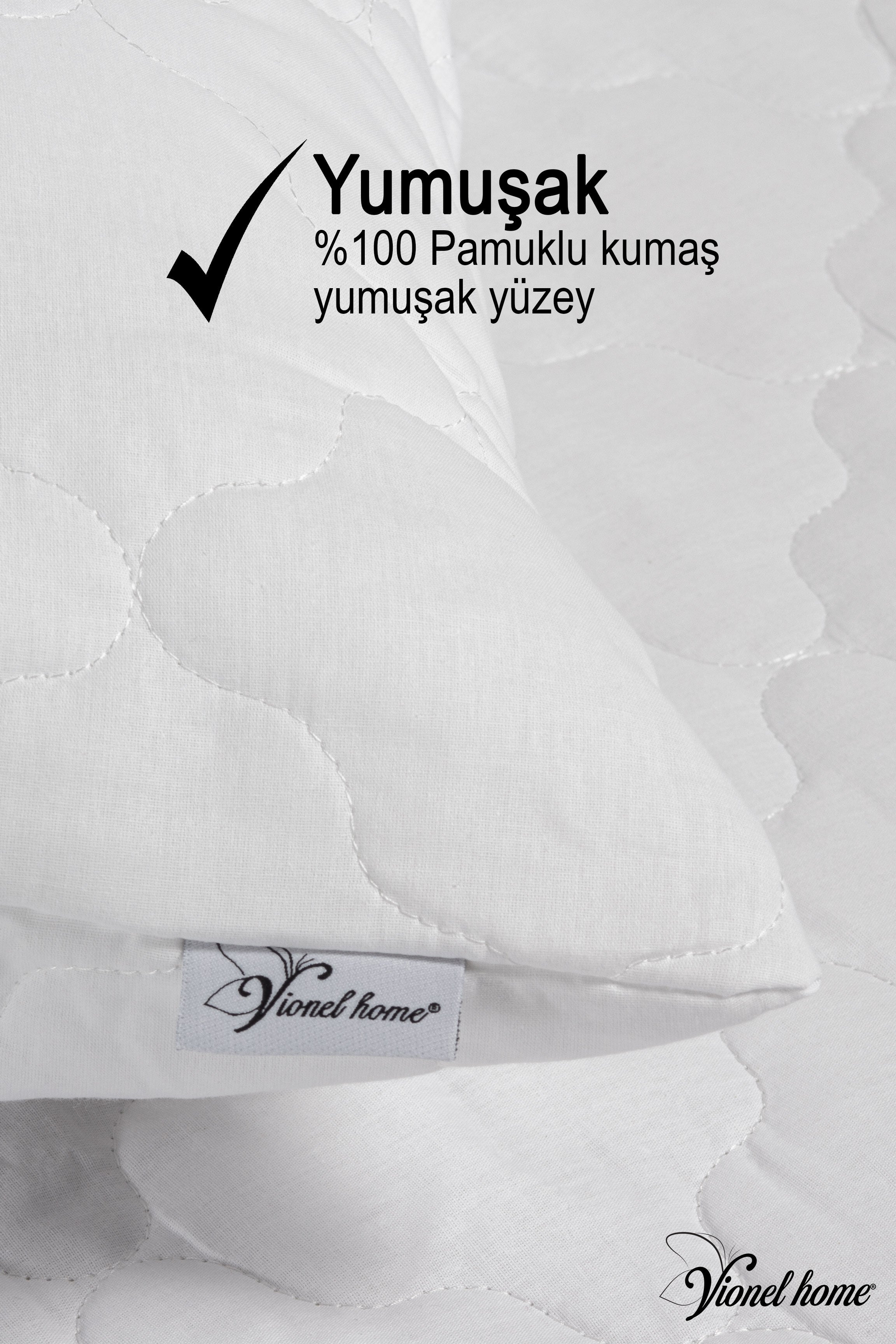 %100 Pamuk 2 Adet Kapitone Yastık Koruyucu Kılıf (50x70 cm)