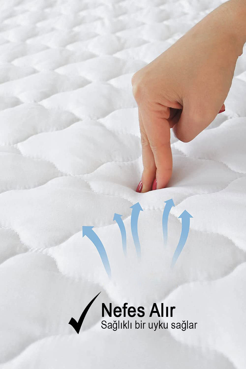 %100 Pamuk 2 Adet Kapitone Yastık Koruyucu Kılıf (50x70 cm)