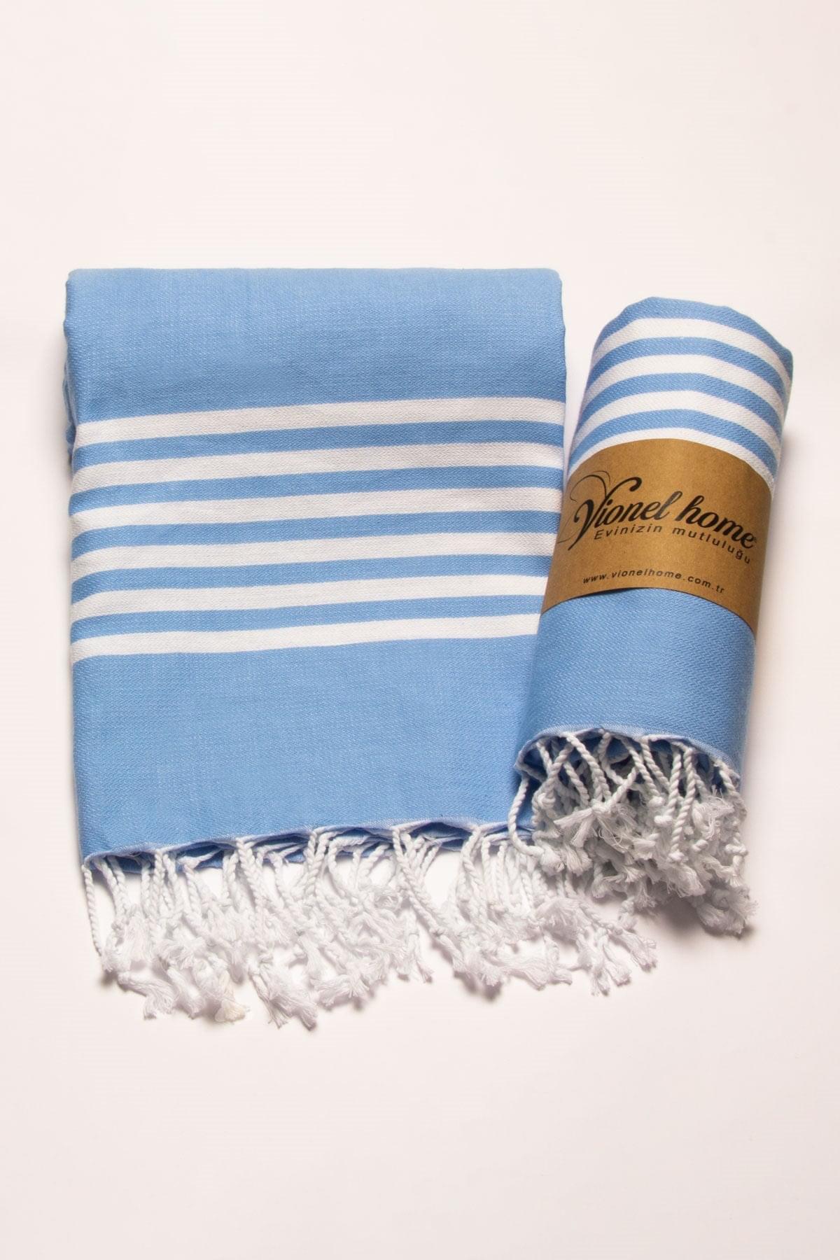 %100 Organik Pamuk, Mavi Neon Peştemal, Banyo ve Plaj Havlusu, 100x175cm