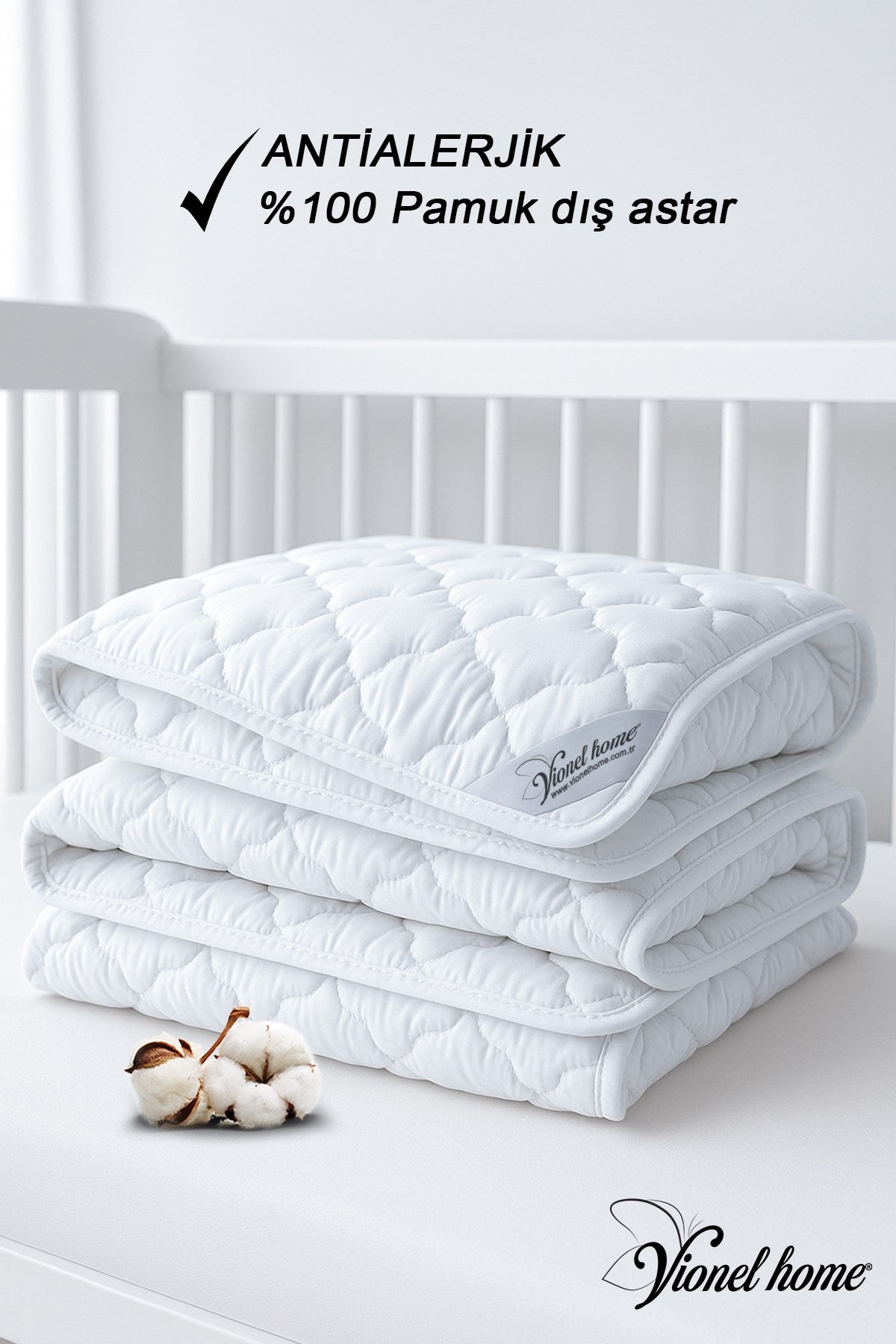 %100 Pamuk Bebek & Çocuk Yorganı |1. Sınıf Silikon Dolgu | 100x150 cm | Antialerjik | Nefes Alabilen