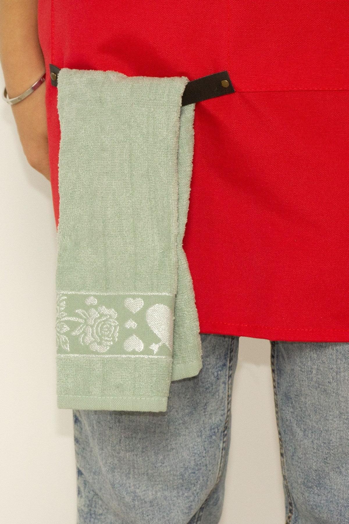 Chef Baskılı, Deri Detaylı ,Leke Tutmaz Kumaş, Unisex, Şef Mutfak Önlüğü