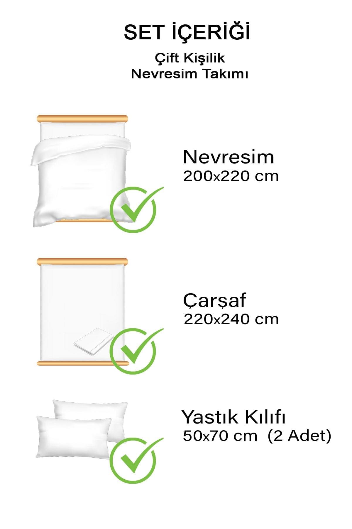 Elmas Çift Kişilik Nevresim Takımı Siyah/Beyaz