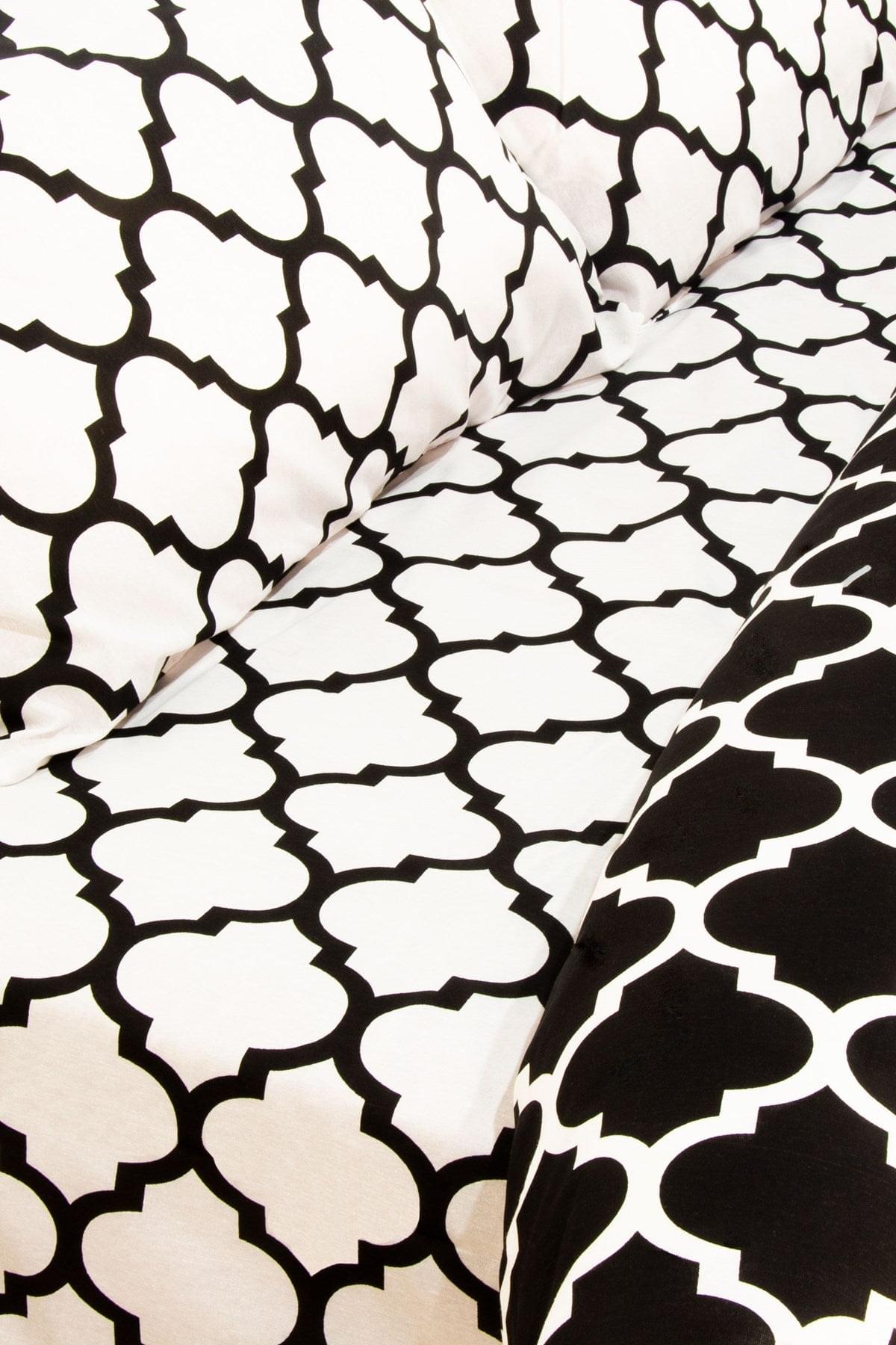 Elmas Çift Kişilik Nevresim Takımı Siyah/Beyaz