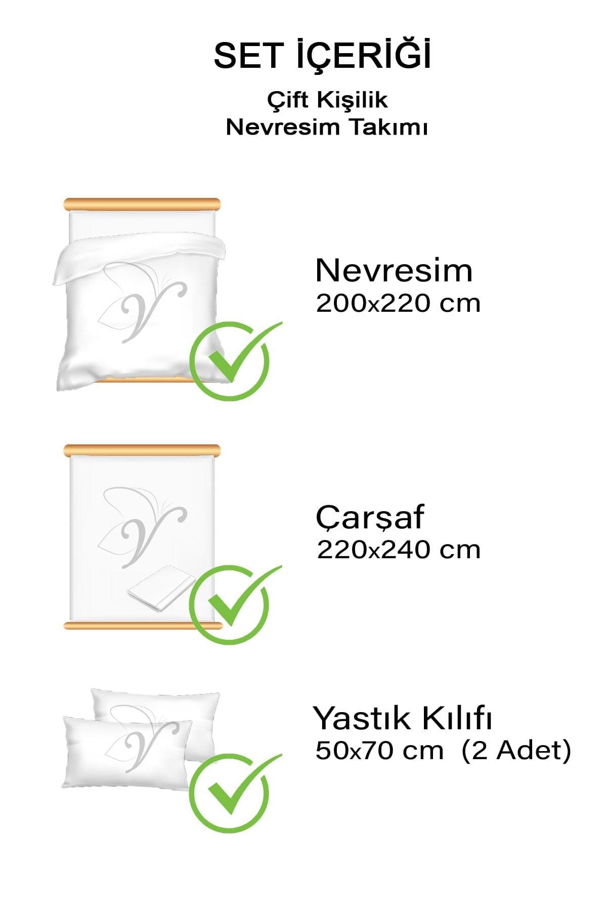 Kelebek V1 Çift Kişilik Nevresim Takımı