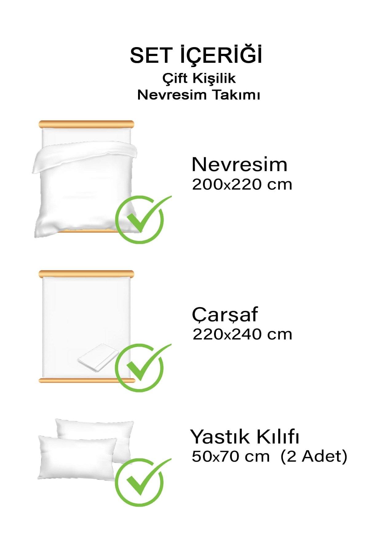 Karnaval Çift Kişilik Nevresim Takımı  Krem/Turuncu