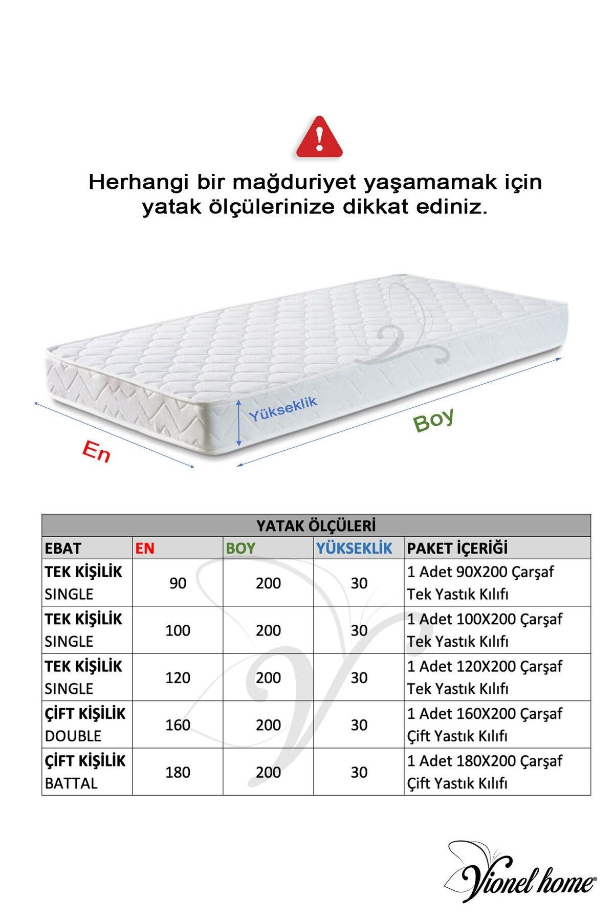 %100 Pamuk Çizgili Saten Tek / Çift Kişilik Lastikli Çarşaf Seti |100x200|160x200|180X200