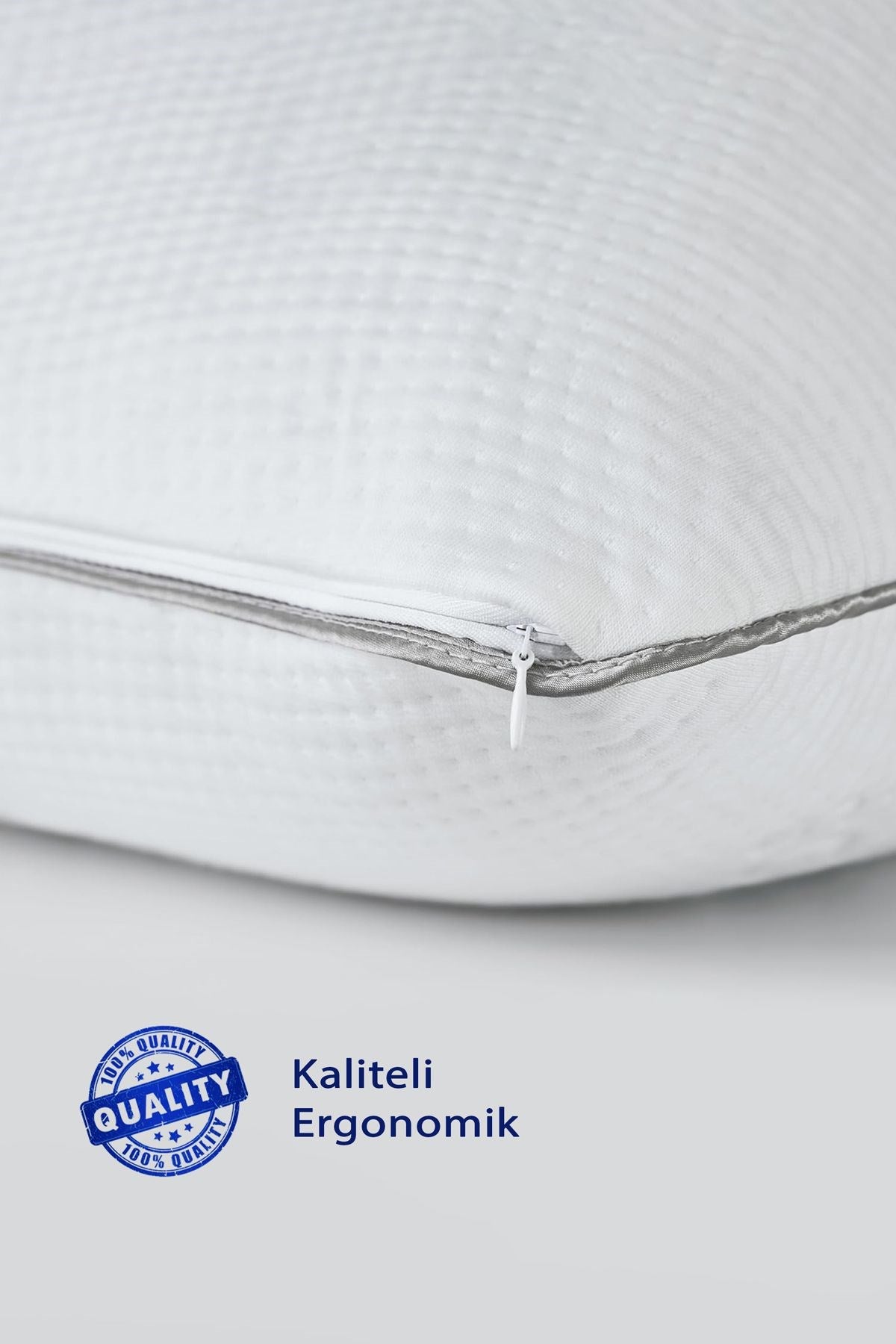 Ortopedik Klasik Visco Yastık, Gri Biyeli, 40x60x13 Lüks Visco Yastık