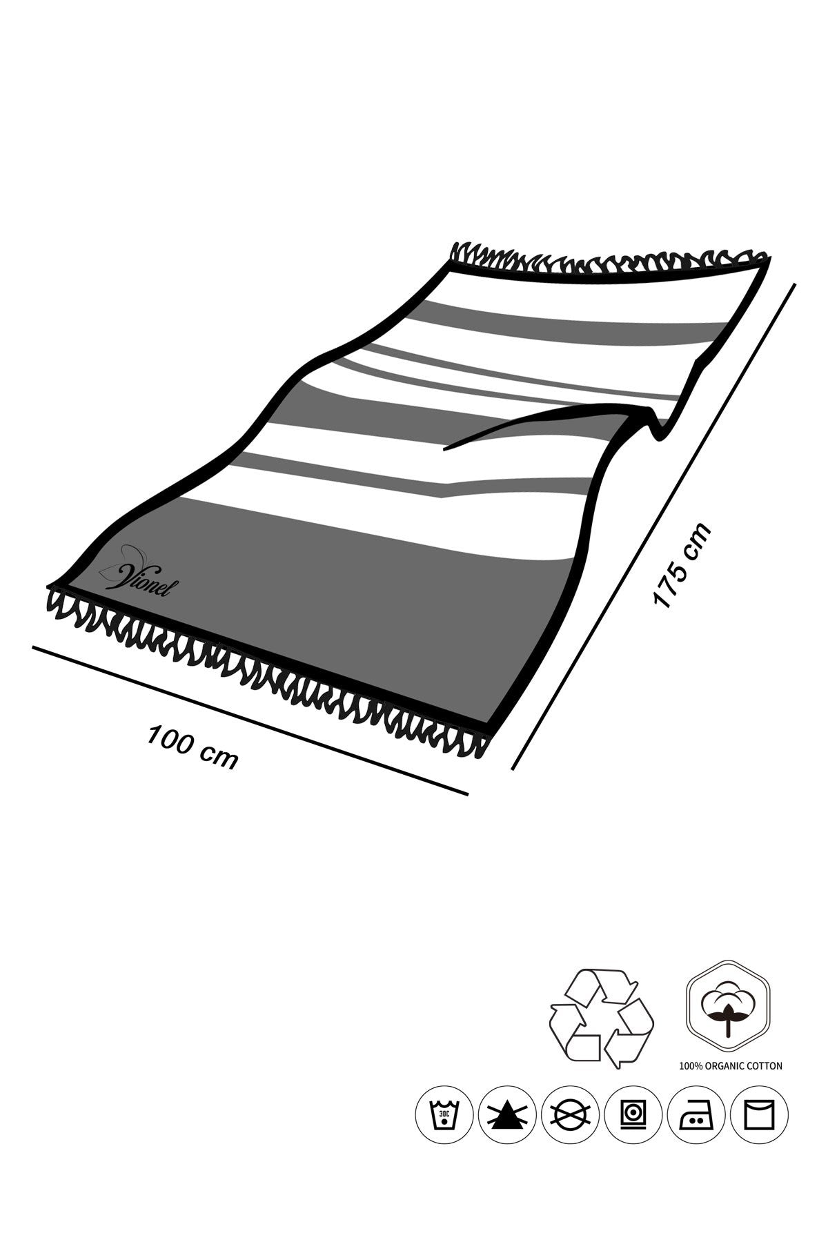 Eko Marina Peştemal, Mavi Renk Banyo ve Plaj Havlusu, 100x175cm